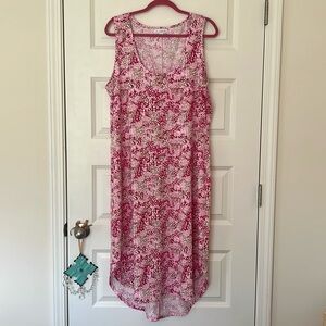 Floral Pink Sleeveless Dress
